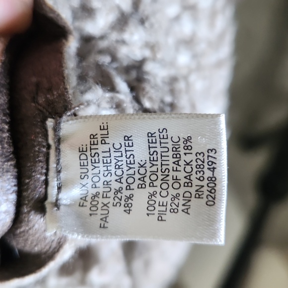 Christopher & Banks Vegan Suede, Sherpa Lined Long Jacket - Picture 13 of 14